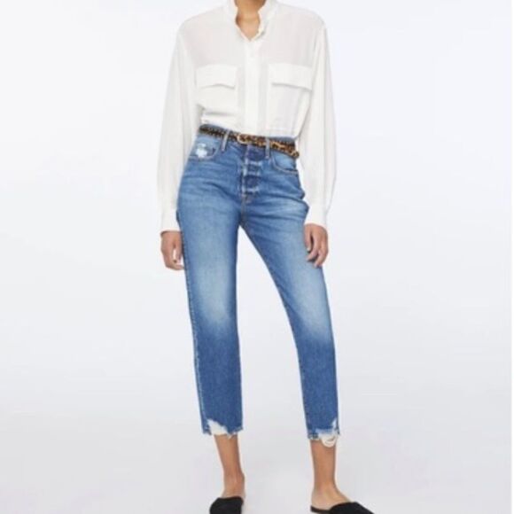 FRAME DENIM Le Original High Rise Rigid Denim Jeans Angeles Sand - Picture 7 of 7